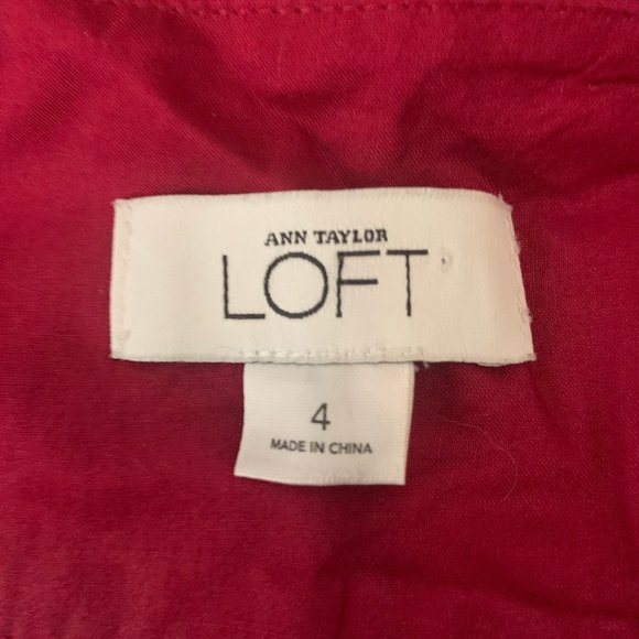 Ann Taylor Loft Dress Cranberry Size 4 - Picture 3 of 4